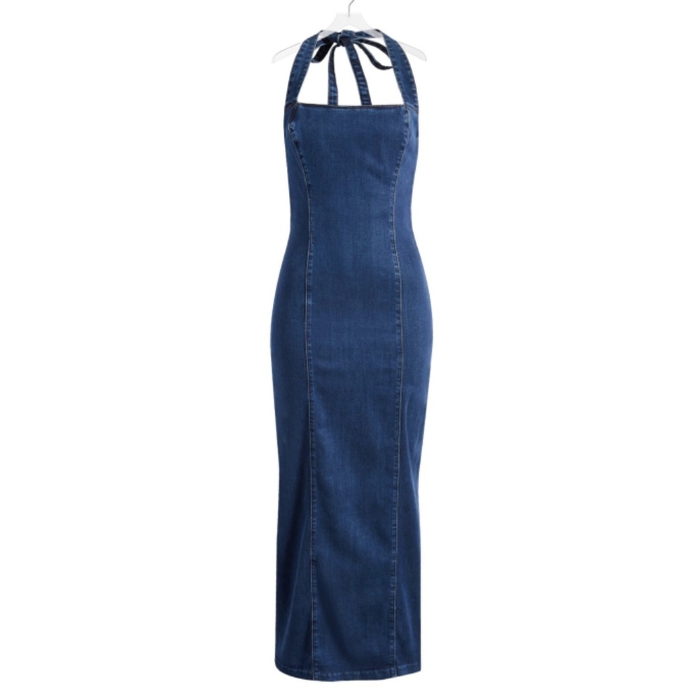 Reformation - Evita Denim Midi Dress in Vermillion | 12